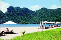 The private beach of Tanjung Rhu.