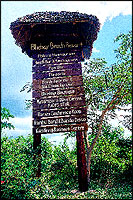 Turn in at this sign for the Bluebay Beach Resort.