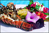 Grilled Rock Lobster with Ginger.