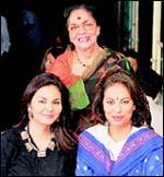 The Samovar ladies... Mrs. Usha Khanna and her daughters, Malavika and Devika.