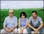 Kapil and wife Jayshree take a break at the vineyards with father Kanwal.